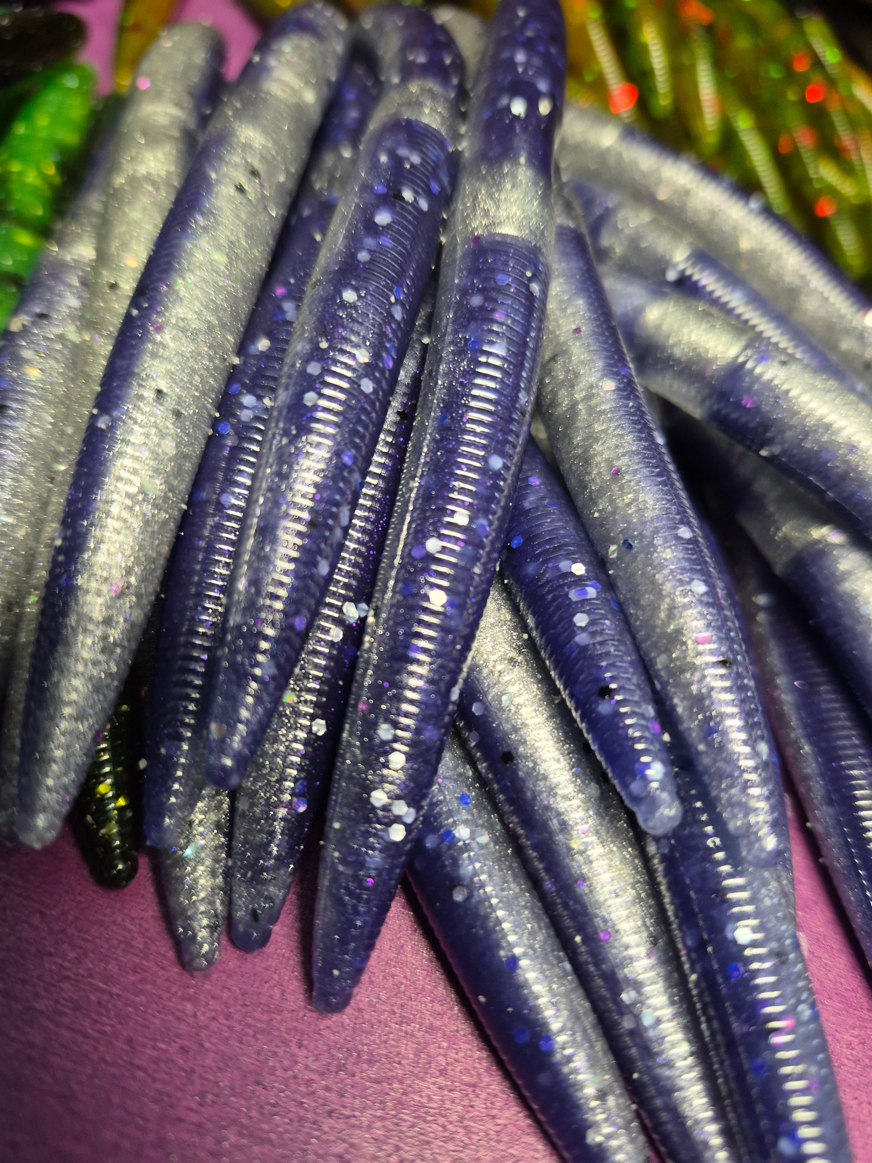 The ENFORCER 5"stick bait with reinforced hook sleeve PURPLE shad