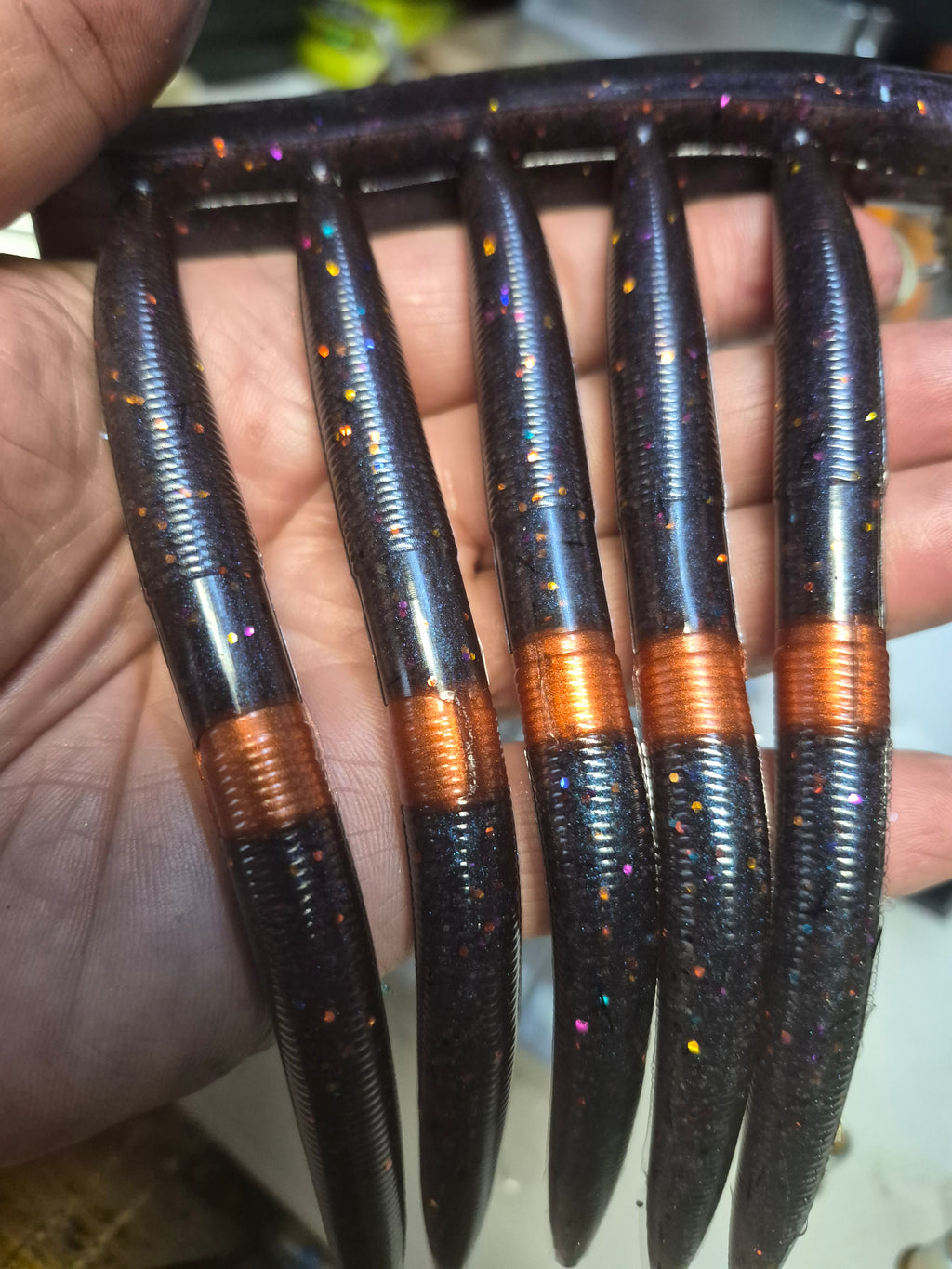 THE ENFORCER 5"stick bait with reinforced hook sleeve Tweaked Plasma Storm
