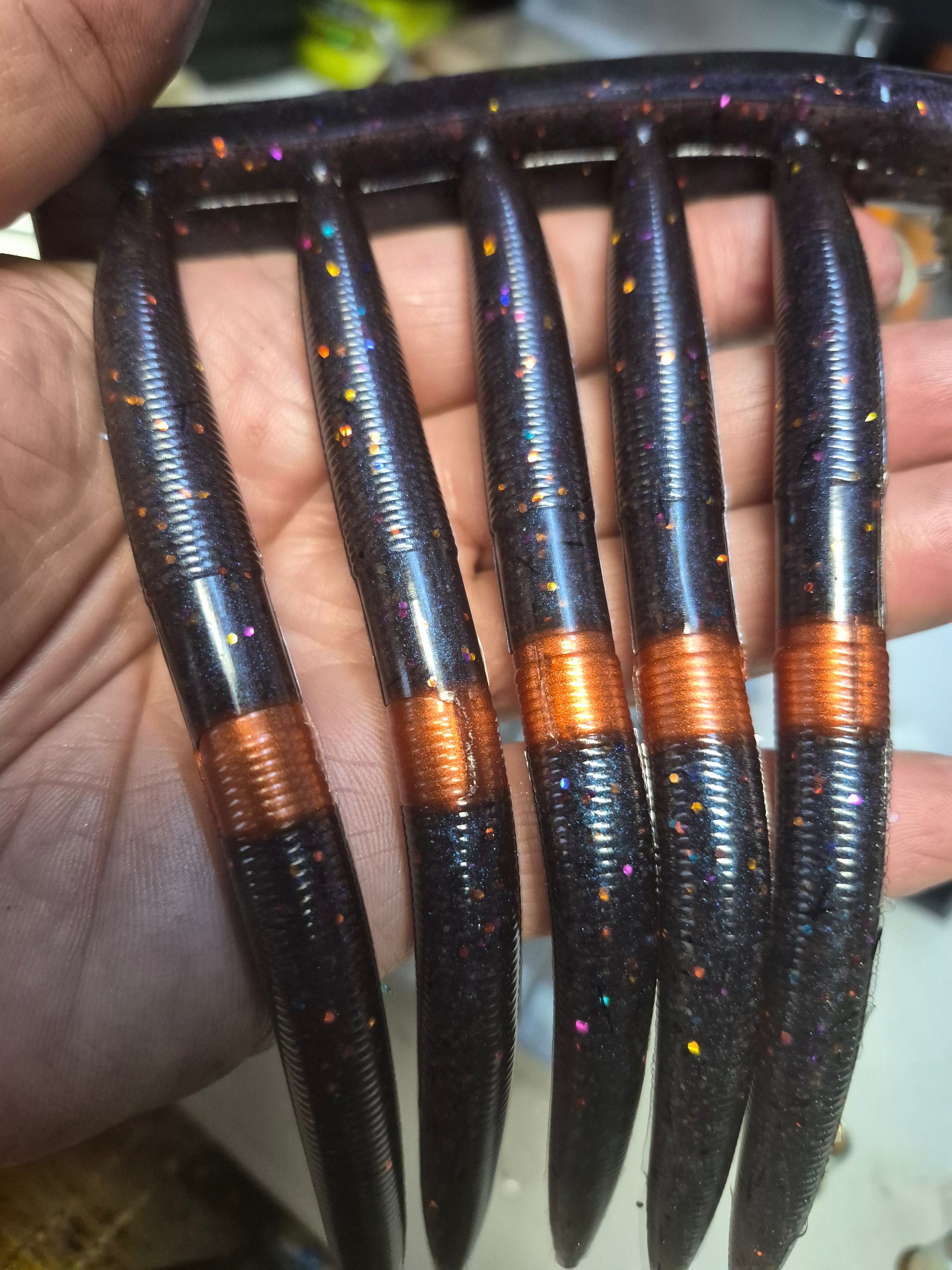 THE ENFORCER 5"stick bait with reinforced hook sleeve Tweaked Plasma Storm