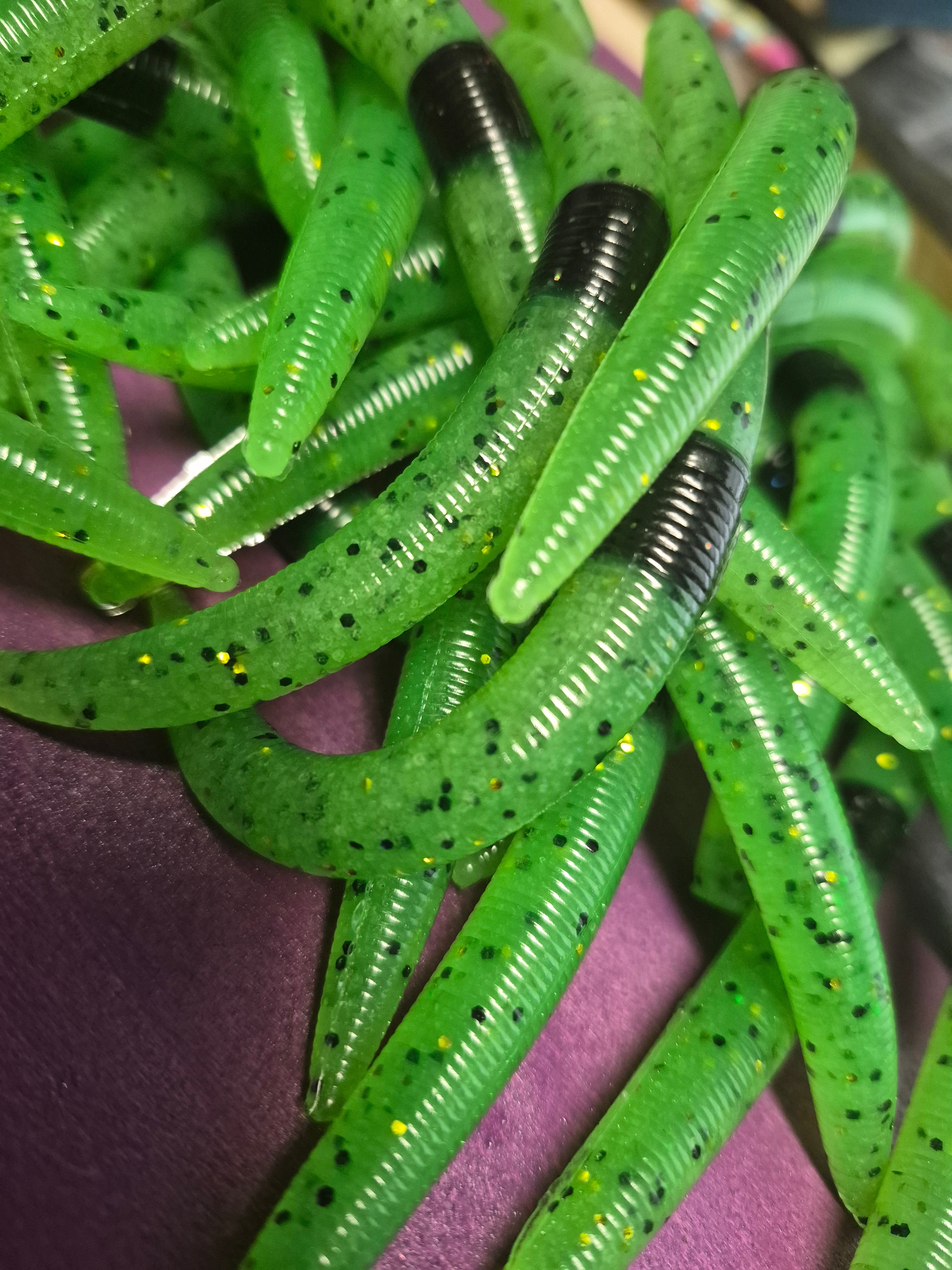 THE ENFORCER 5"stick bait with reinforced hook sleeve PEPPERED CHARTREUSE