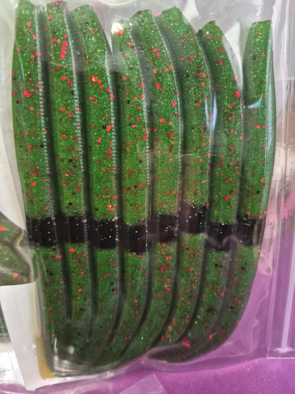 The ENFORCER 5"stick bait with reinforced hook sleeve Watermelon Red (Apex Grub)