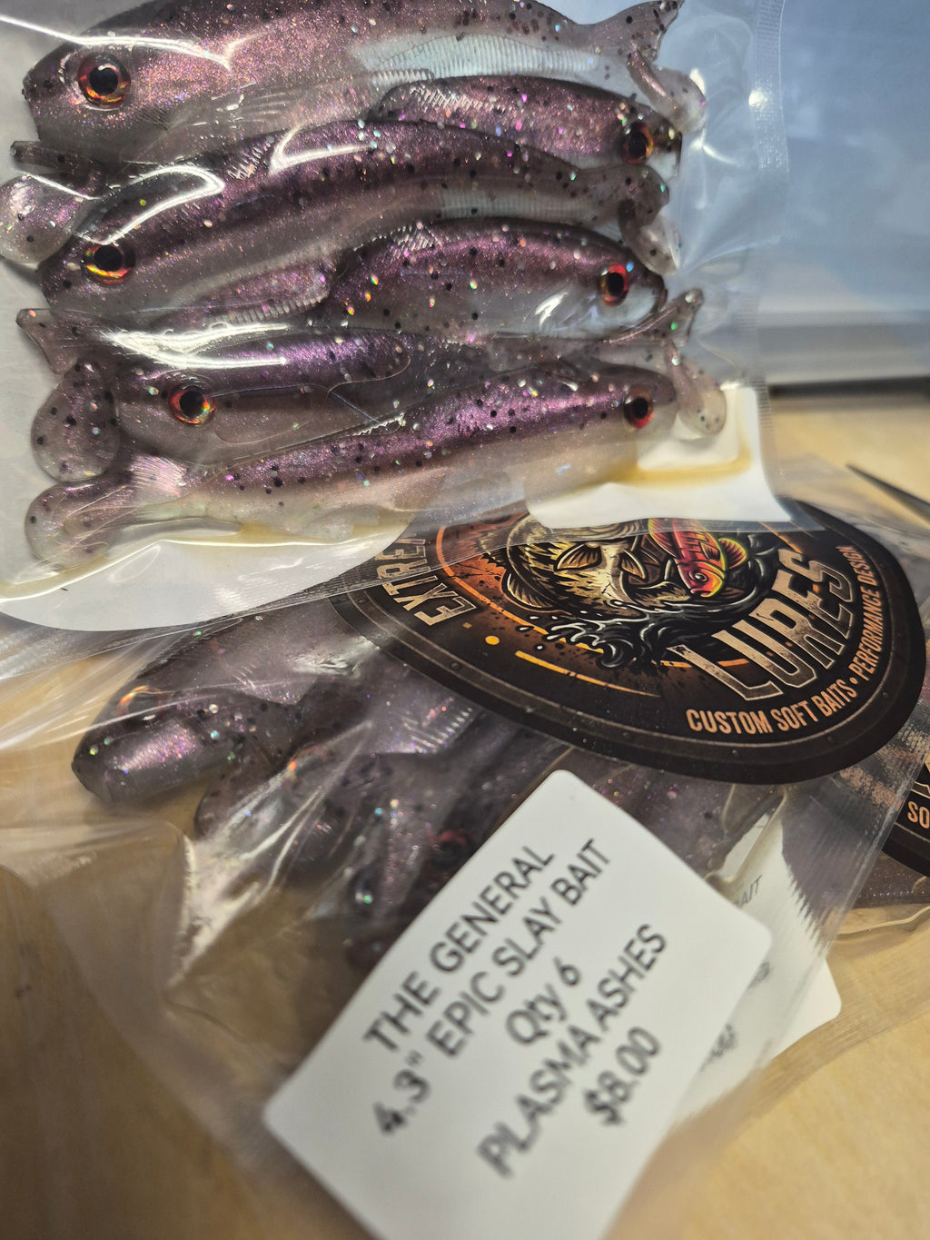The General 4.3 SWIMBAIT Hypershift color change. Plasma Ashes
