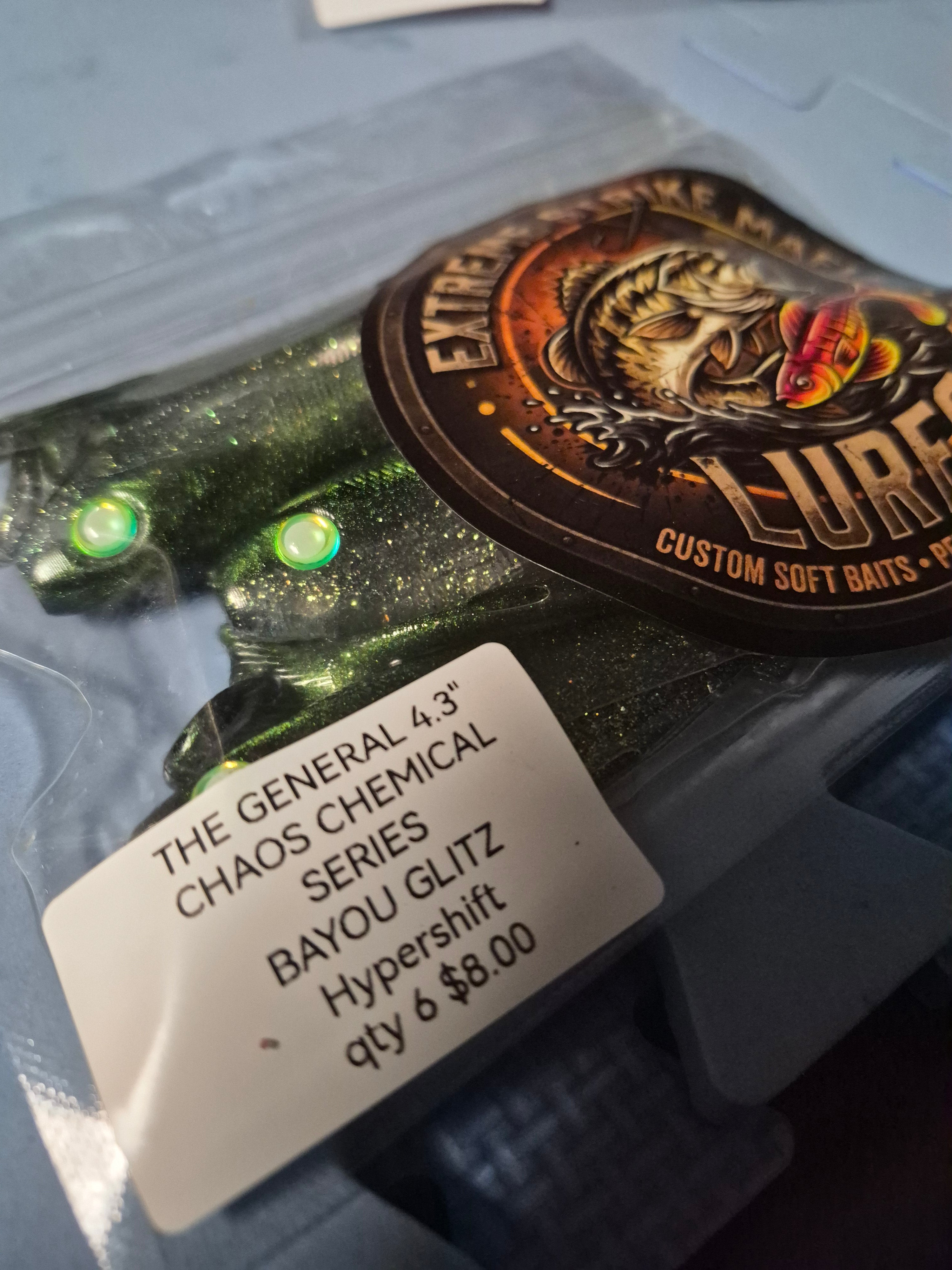 THE GENERAL 4.3" EPIC SLAY BAIT 2 HOOK RECESSES Bayou glitz