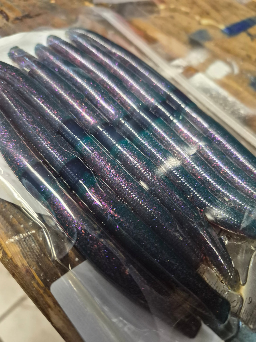 The ENFORCER 5"stick bait with reinforced hook sleeve SYNTHETIC MOTOR OIL no salt