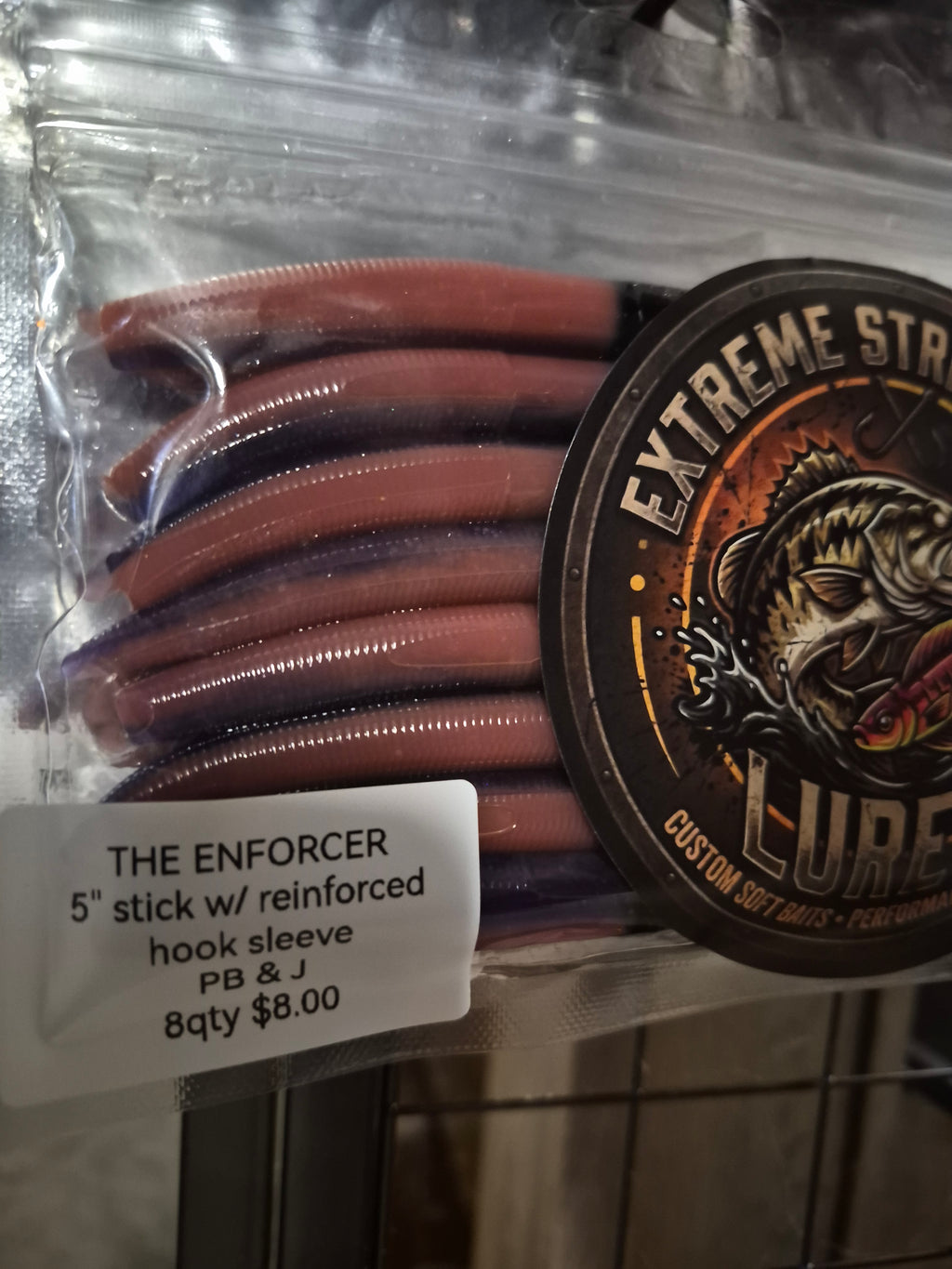 The ENFORCER 5"stick bait with reinforced hook sleeve PB&J