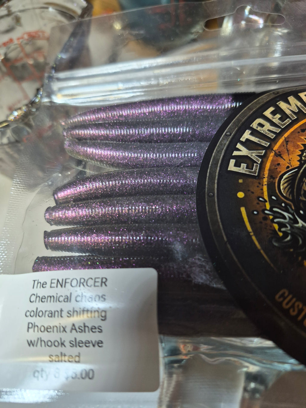 Chemical chaos series THE ENFORCER 5" stick bait PHOENIX ASHES w/ reinforced sleeve