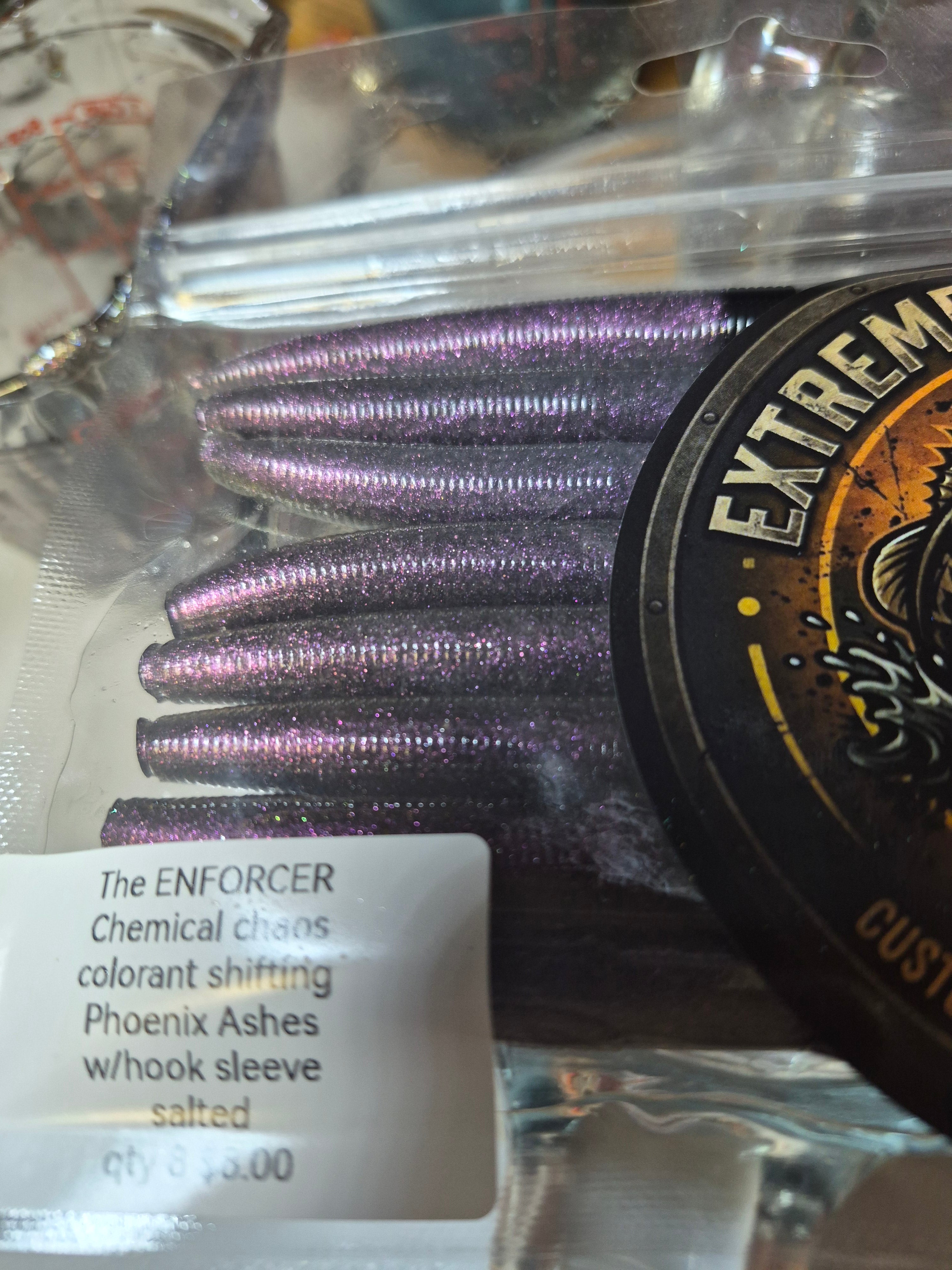 Chemical chaos series THE ENFORCER 5" stick bait PHOENIX ASHES w/ reinforced sleeve