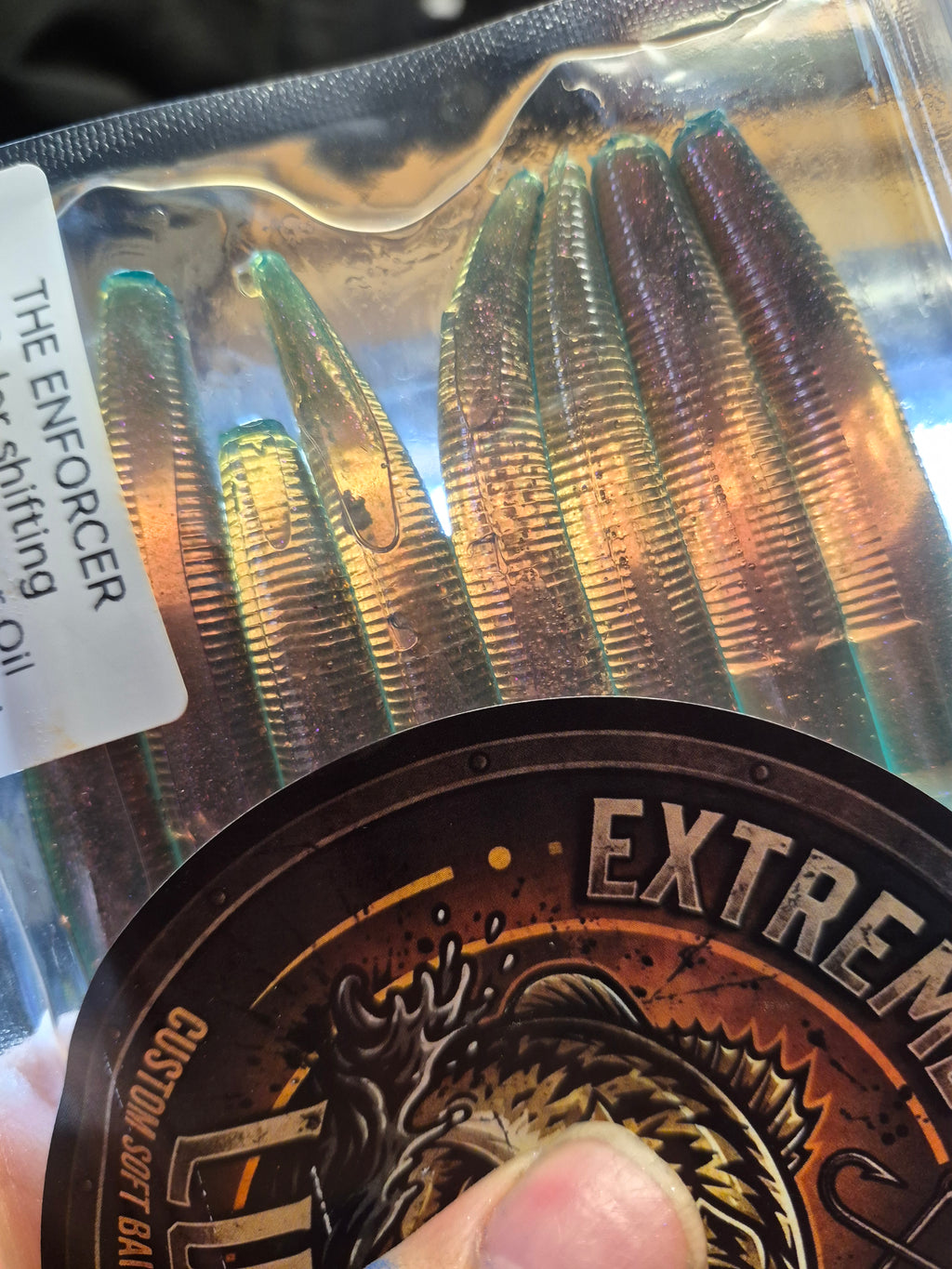 The ENFORCER 5"stick bait with reinforced hook sleeve SYNTHETIC MOTOR OIL no salt