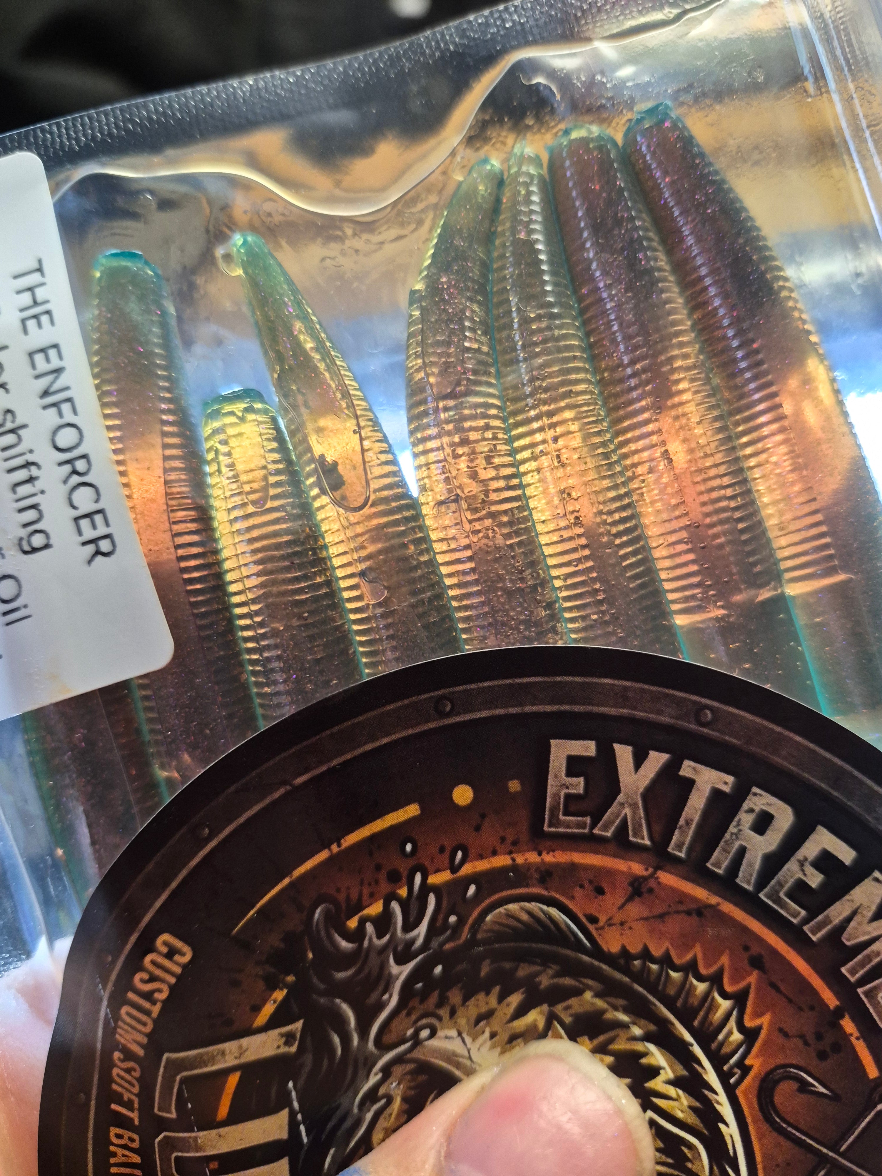 The ENFORCER 5"stick bait with reinforced hook sleeve SYNTHETIC MOTOR OIL no salt