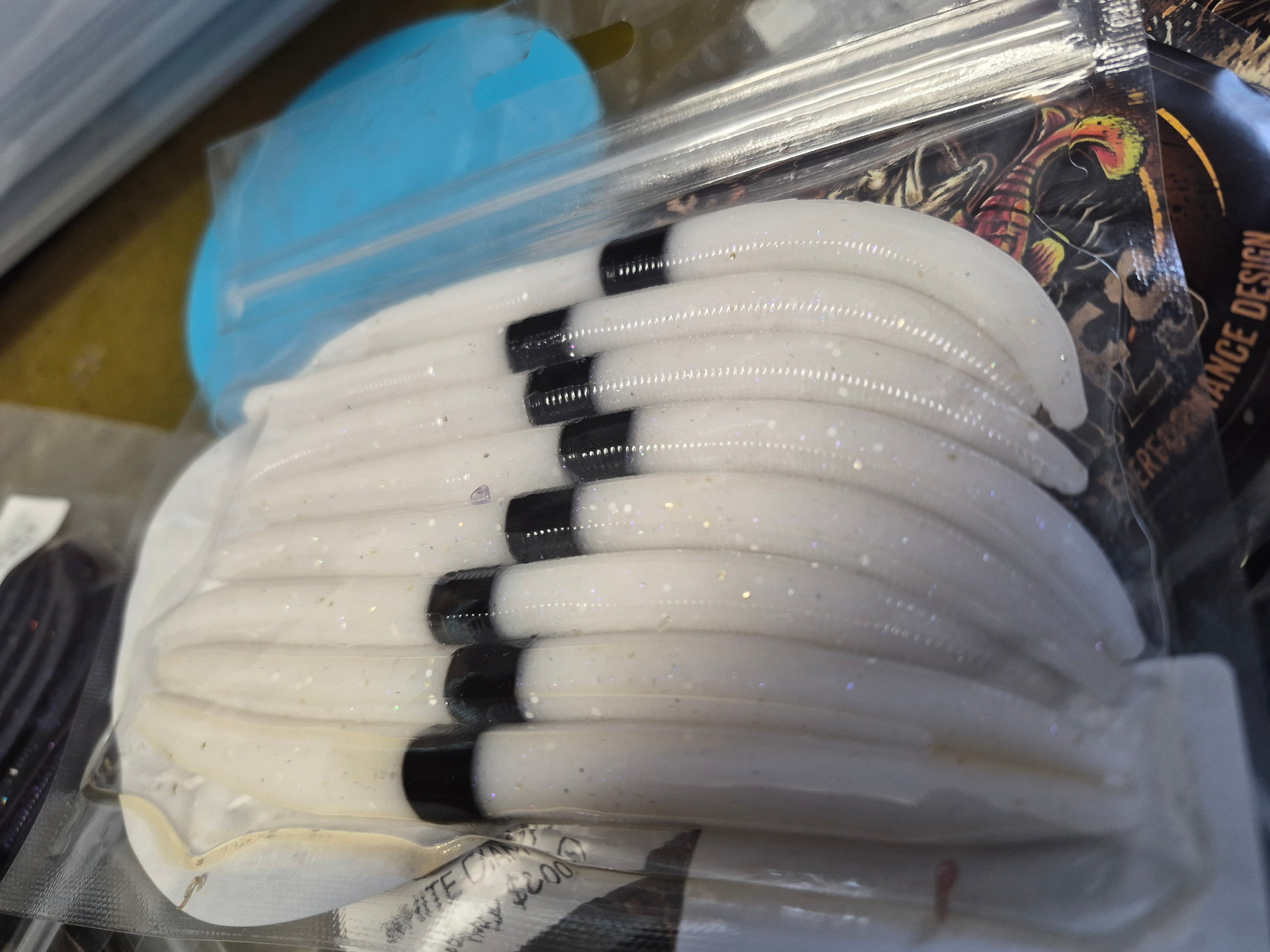THE ENFORCER 5"stick bait with reinforced hook sleeve WHITE DIAMONDS 💎