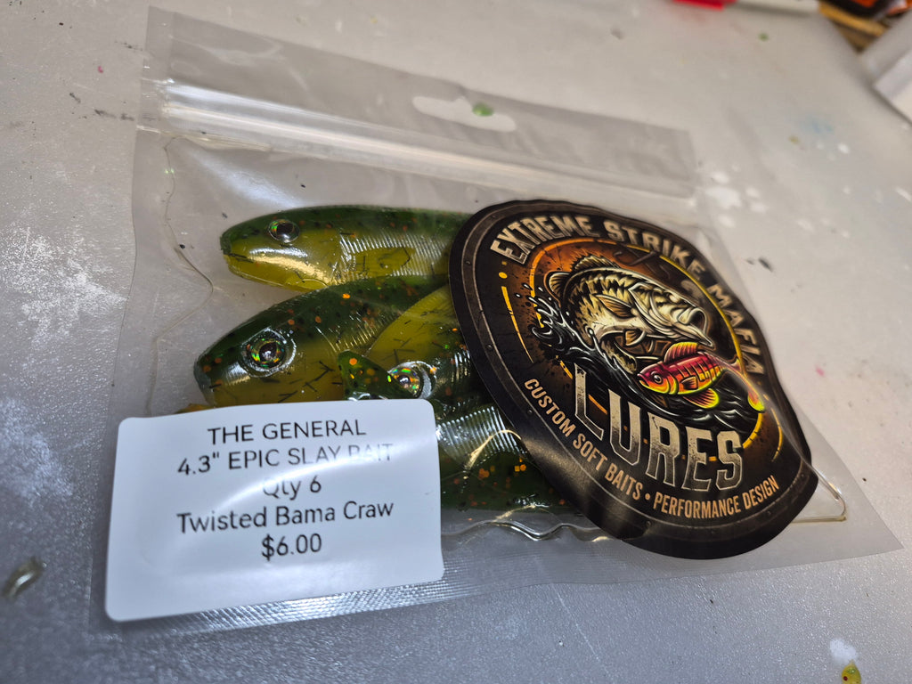 THE GENERAL 4.3" Slay Bait 2 hook recesses