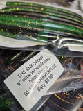 The ENFORCER 5"stick bait with reinforced hook sleeve Black chartreuse